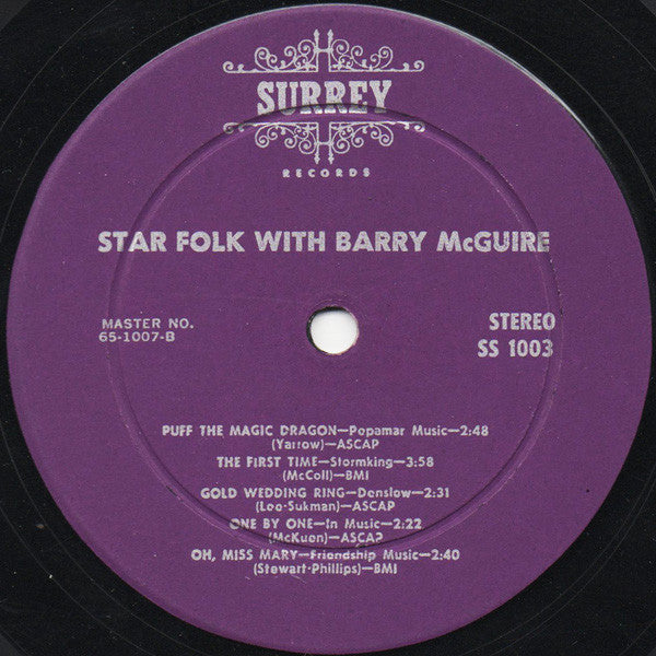 Barry McGuire : Star Folk With Barry McGuire And Featuring Members Of The New Christy Minstrels (LP,Compilation,Stereo)