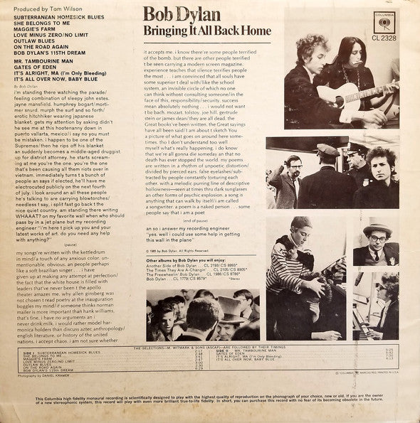 Bob Dylan : Bringing It All Back Home (LP,Album,Mono)