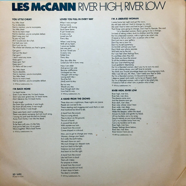 Les McCann : River High, River Low (LP,Album,Promo)