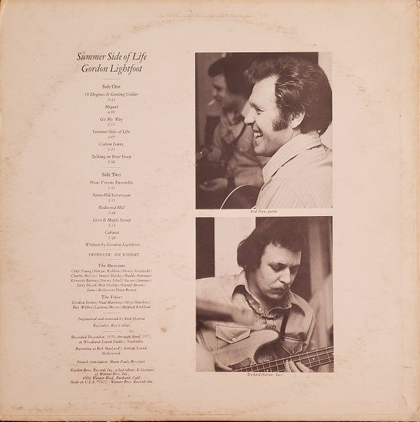 Gordon Lightfoot : Summer Side Of Life (LP,Album,Promo,Stereo)