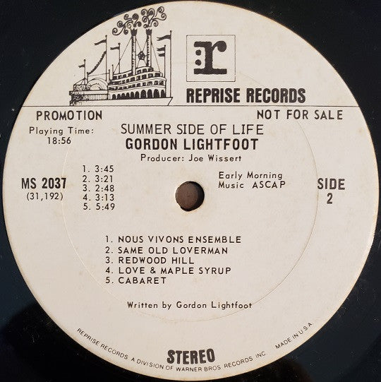 Gordon Lightfoot : Summer Side Of Life (LP,Album,Promo,Stereo)