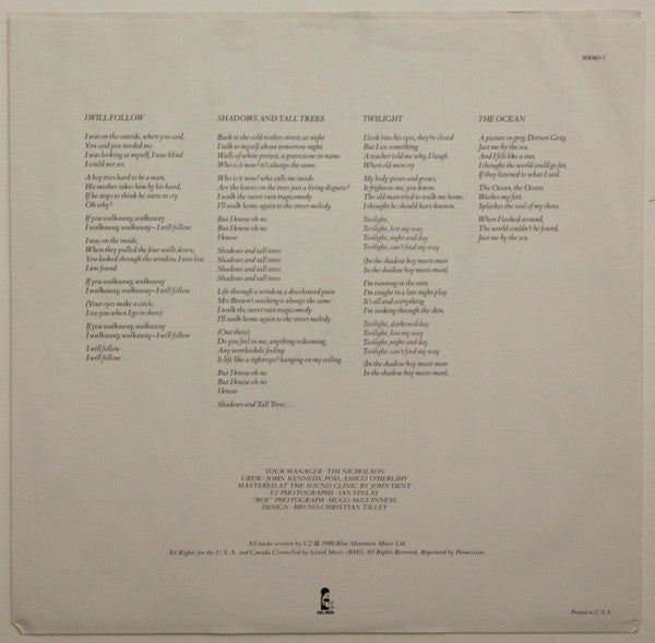 U2 : Boy (LP,Album,Reissue,Stereo)