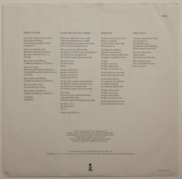 U2 : Boy (LP,Album,Reissue,Stereo)