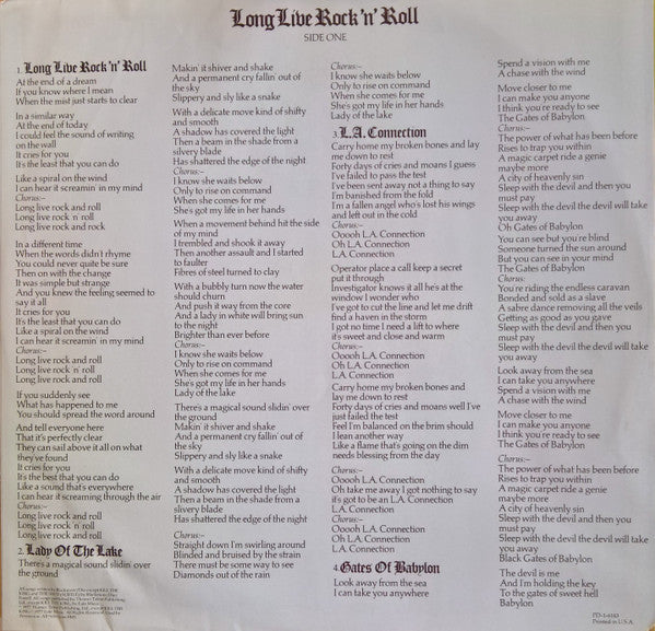 Rainbow : Long Live Rock 'N' Roll (LP,Album)