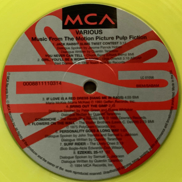 Various : Pulp Fiction: Music From The Motion Picture (LP,Compilation,Limited Edition,Reissue,Repress)