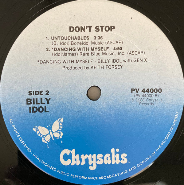 Billy Idol : Don't Stop (12",33 ⅓ RPM,EP)