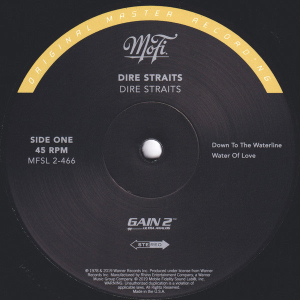 Dire Straits : Dire Straits (12",45 RPM,Album,Numbered,Reissue,Remastered,Special Edition,Stereo)