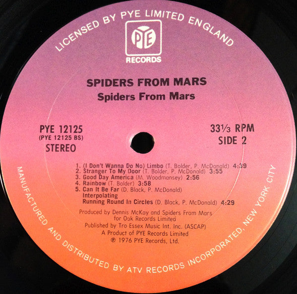 Spiders From Mars : Spiders From Mars (LP,Album)