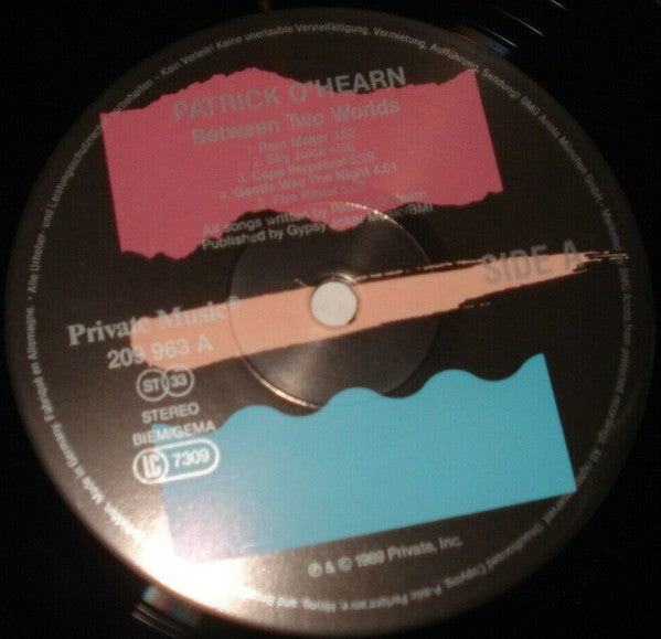 Patrick O'Hearn : Between Two Worlds (LP,Album,Stereo)