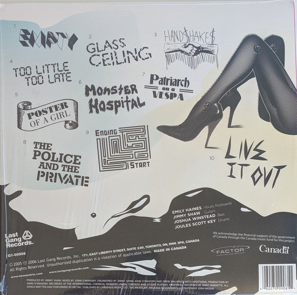 Metric : Live It Out (LP,Album,Reissue)
