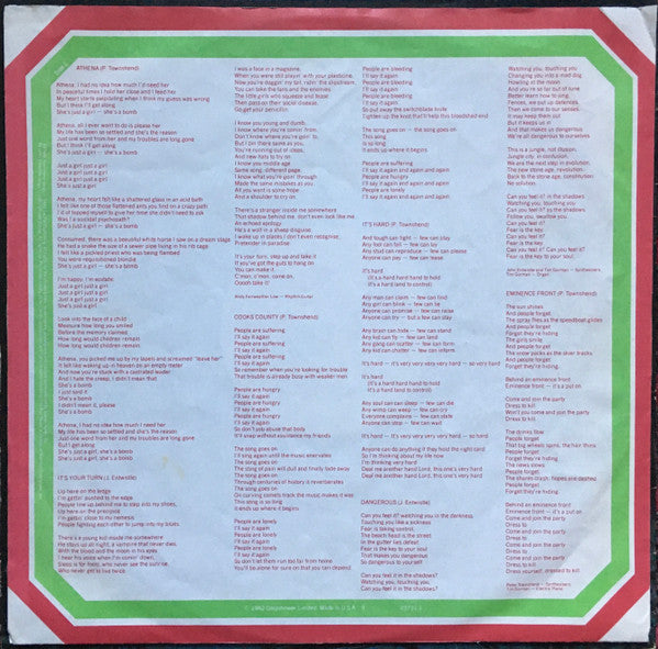 Who, The : It's Hard (LP,Album,Stereo)