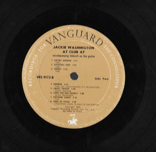 Jackie Washington : Jackie Washington At Club 47 (LP,Album,Mono)