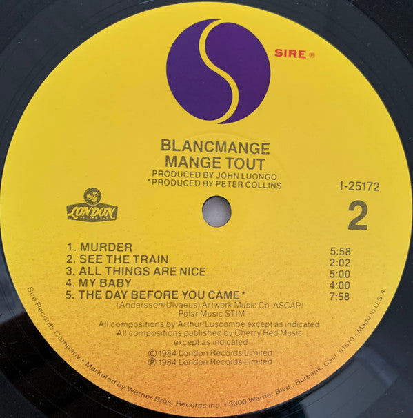 Blancmange : Mange Tout (LP,Album)