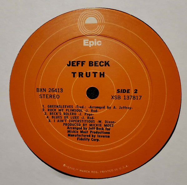 Jeff Beck : Truth (LP,Album,Reissue,Stereo)