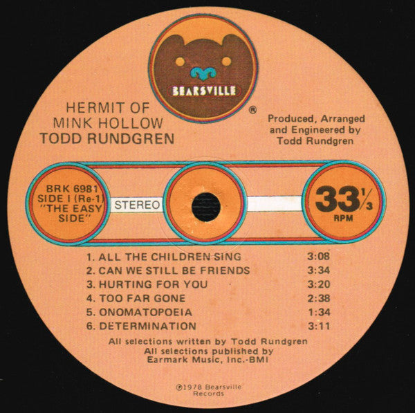 Todd Rundgren : Hermit Of Mink Hollow (LP,Album)