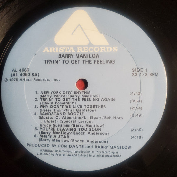 Barry Manilow : Tryin' To Get The Feeling (LP,Album)