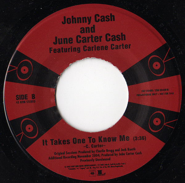 Johnny Cash : Hey Porter / It Takes One To Know Me (7",45 RPM,Promo,Stereo,Mono)