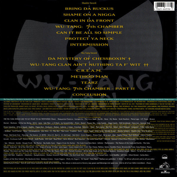 Wu-Tang Clan : Enter The Wu-Tang (36 Chambers) (LP,Album,Stereo)