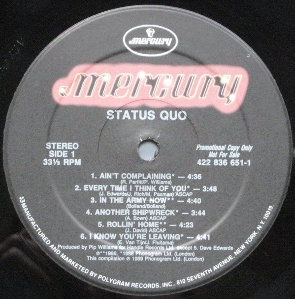 Status Quo : Status Quo (LP,Compilation,Promo)