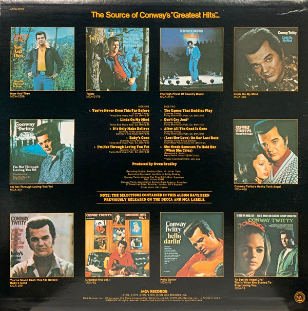 Conway Twitty : Conway Twitty's Greatest Hits Vol. II (LP,Compilation)