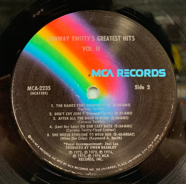 Conway Twitty : Conway Twitty's Greatest Hits Vol. II (LP,Compilation)