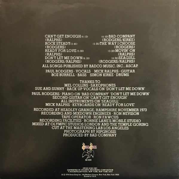 Bad Company (3) : Bad Company (LP,Album,Reissue)