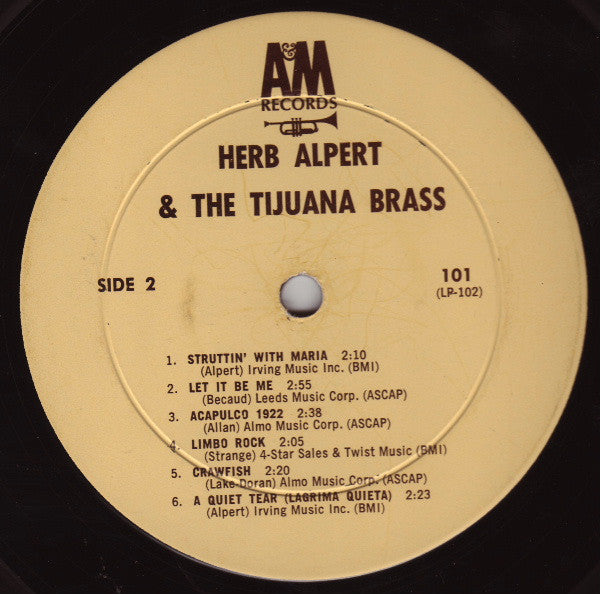 Herb Alpert & The Tijuana Brass : The Lonely Bull (LP,Album,Mono)