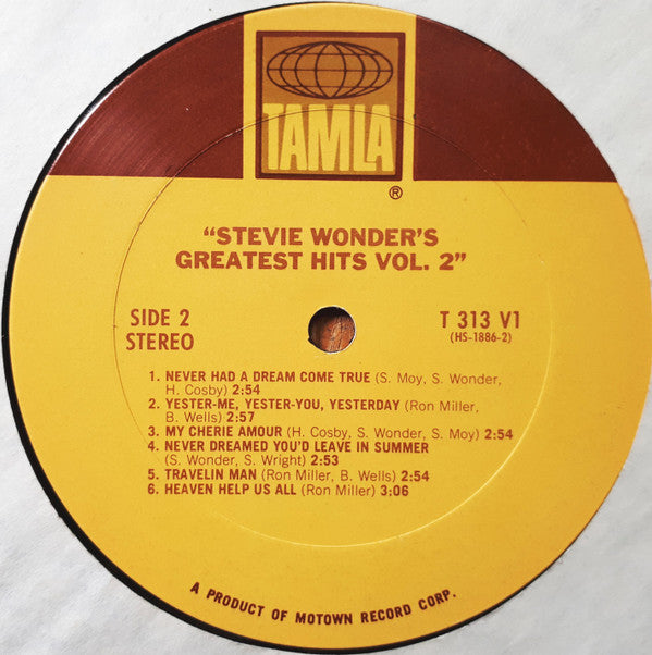 Stevie Wonder : Stevie Wonder's Greatest Hits Vol. 2 (LP,Compilation,Reissue,Stereo)