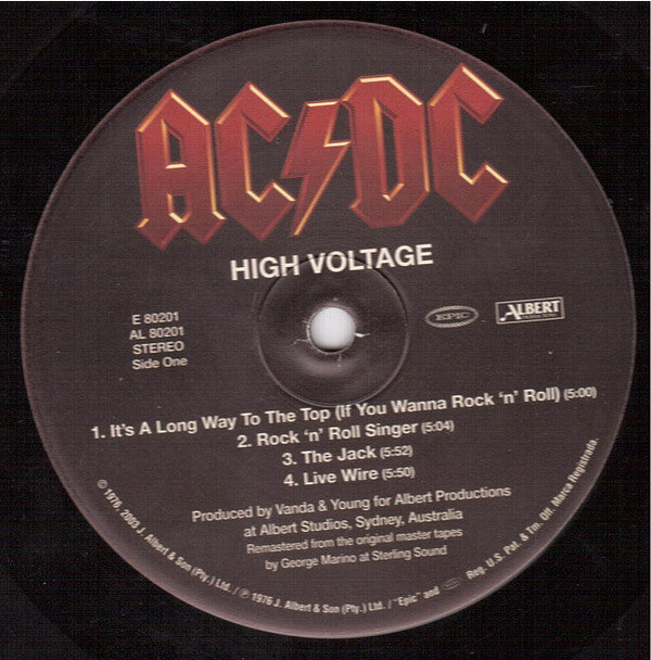 AC/DC : High Voltage (LP,Album,Reissue,Remastered)