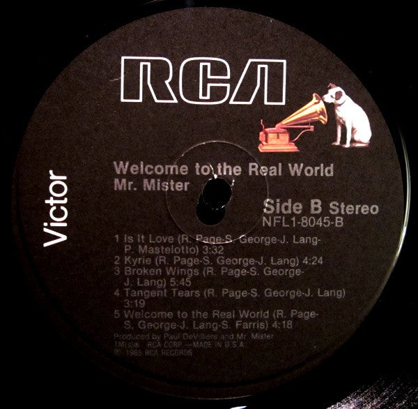 Mr. Mister : Welcome To The Real World (LP,Album,Stereo)