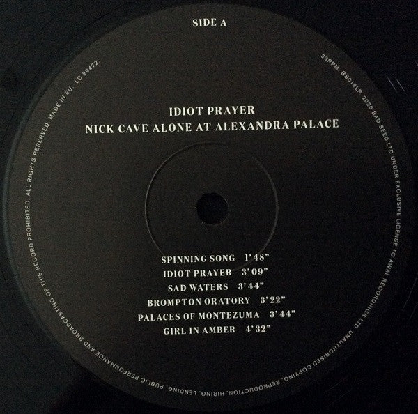 Nick Cave : Idiot Prayer (Nick Cave Alone At Alexandra Palace) (LP,Album,Stereo)