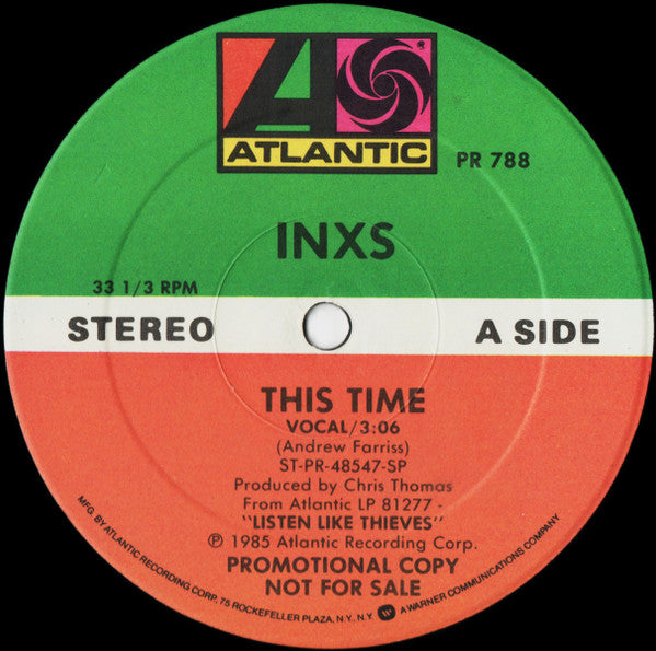 INXS : This Time (12",Promo,33 ⅓ RPM,Single)