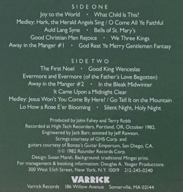 John Fahey : Christmas Guitar - Volume One (LP,Album)