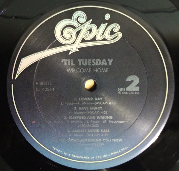 'Til Tuesday : Welcome Home (LP,Album,Stereo)