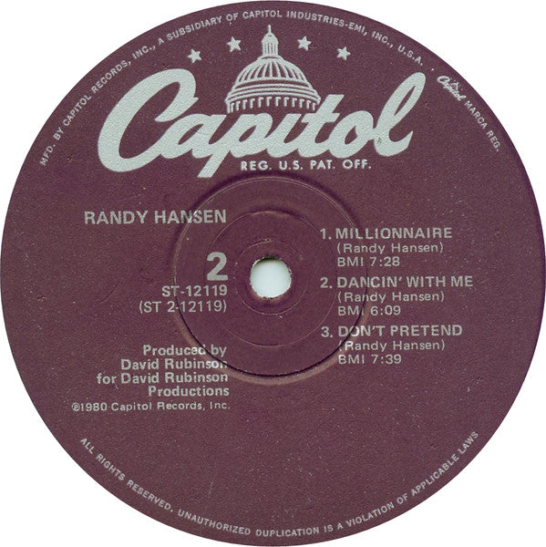 Randy Hansen : Randy Hansen (LP,Album)