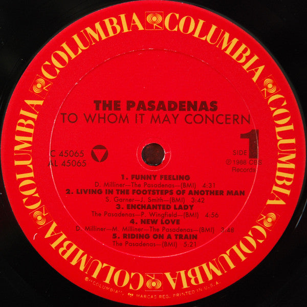 Pasadenas, The : To Whom It May Concern (LP,Album,Stereo)