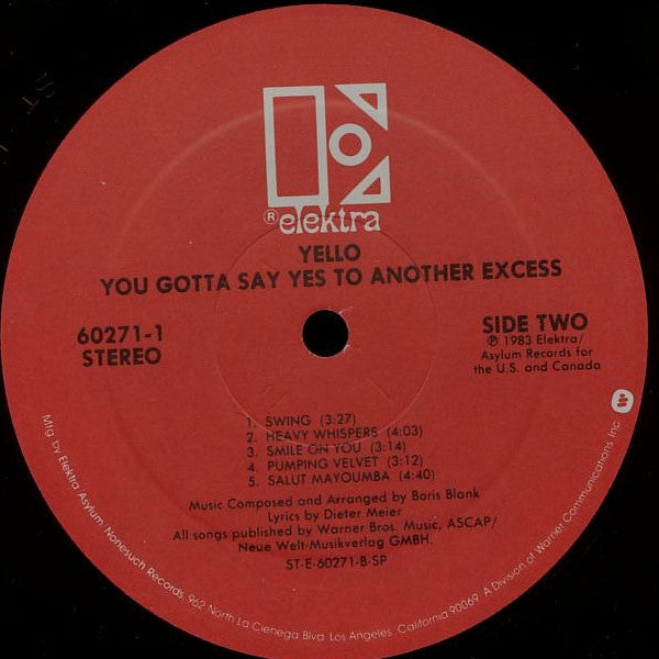 Yello : You Gotta Say Yes To Another Excess (LP,Album)
