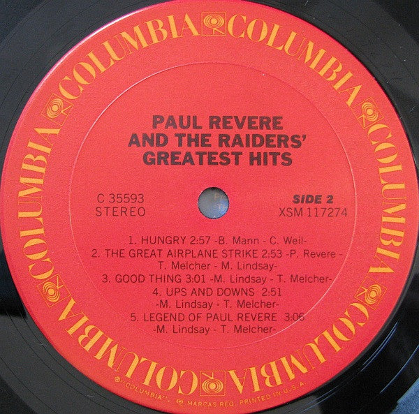 Paul Revere & The Raiders : Greatest Hits (LP,Compilation,Reissue)