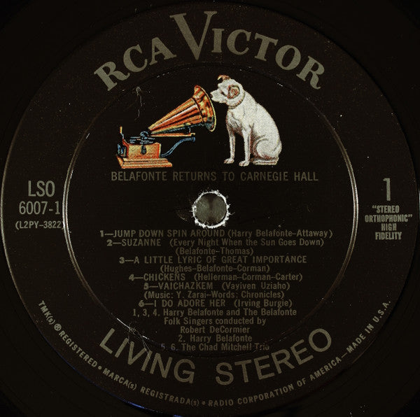 Harry Belafonte With Odetta ~ Miriam Makeba ~ Chad Mitchell Trio, The ~ Belafonte Folk Singers, The : Belafonte Returns To Carnegie Hall (LP,Album,Stereo)