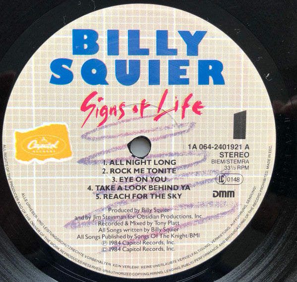 Billy Squier : Signs Of Life (LP,Album)