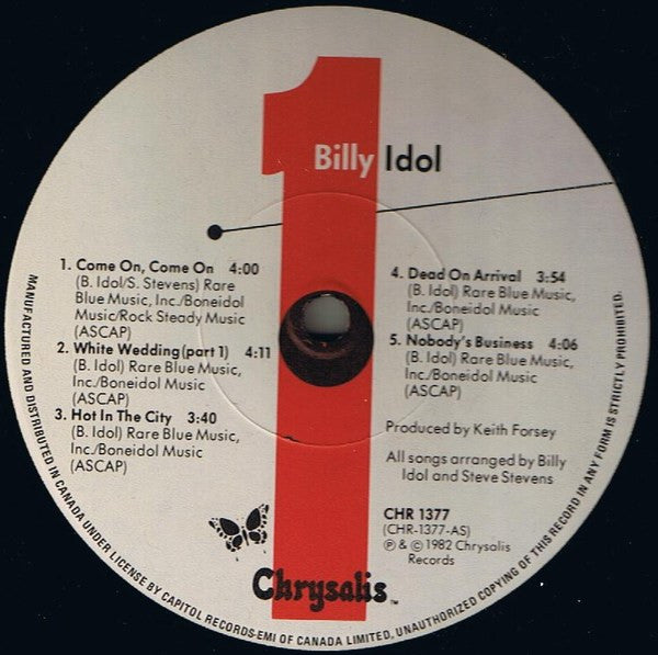Billy Idol : Billy Idol (LP,Album)