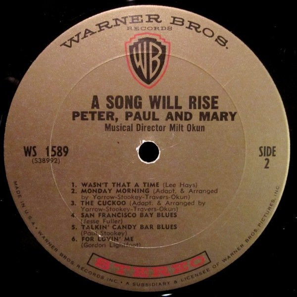 Peter, Paul & Mary : A Song Will Rise (LP,Album,Stereo)