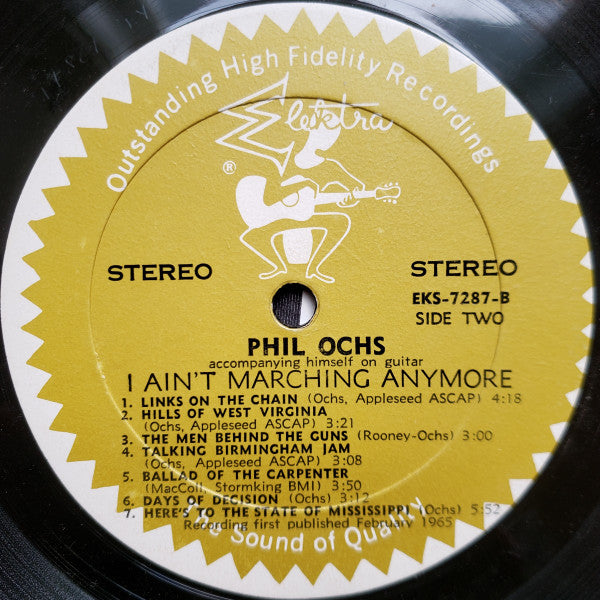 Phil Ochs : I Ain't Marching Anymore (LP,Album,Stereo)