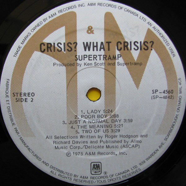 Supertramp : Crisis? What Crisis? (LP,Album,Stereo)