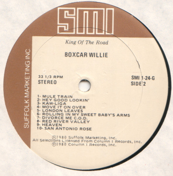 Boxcar Willie : King Of The Road 20 Great Tracks (LP,Compilation,Repress,Stereo)