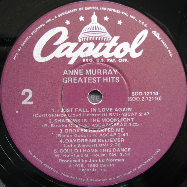 Anne Murray : Anne Murray's Greatest Hits (LP,Compilation,Stereo)