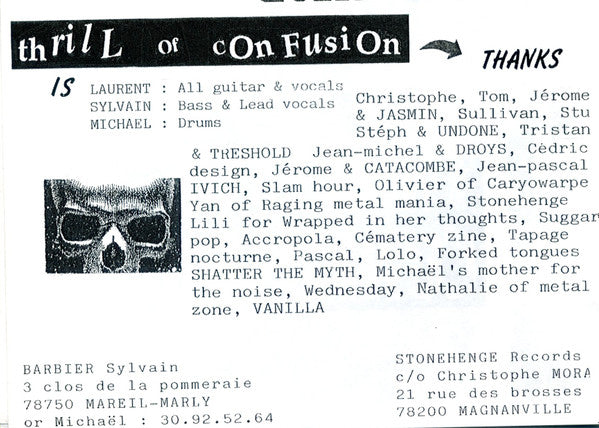 Thrill Of Confusion : Thrill Of Confusion (7",33 ⅓ RPM)
