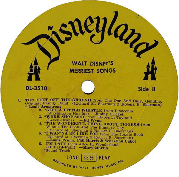 Various : Walt Disney's Merriest Songs (LP,Album,Compilation,Mono)