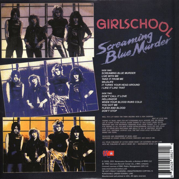 Girlschool : Screaming Blue Murder (LP,Album,Deluxe Edition,Limited Edition)