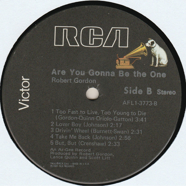 Robert Gordon (2) : Are You Gonna Be The One (LP,Album,Stereo)